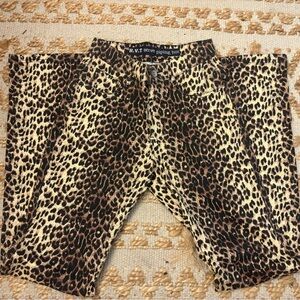 Vintage Leopard Print Subtle Flare Pants